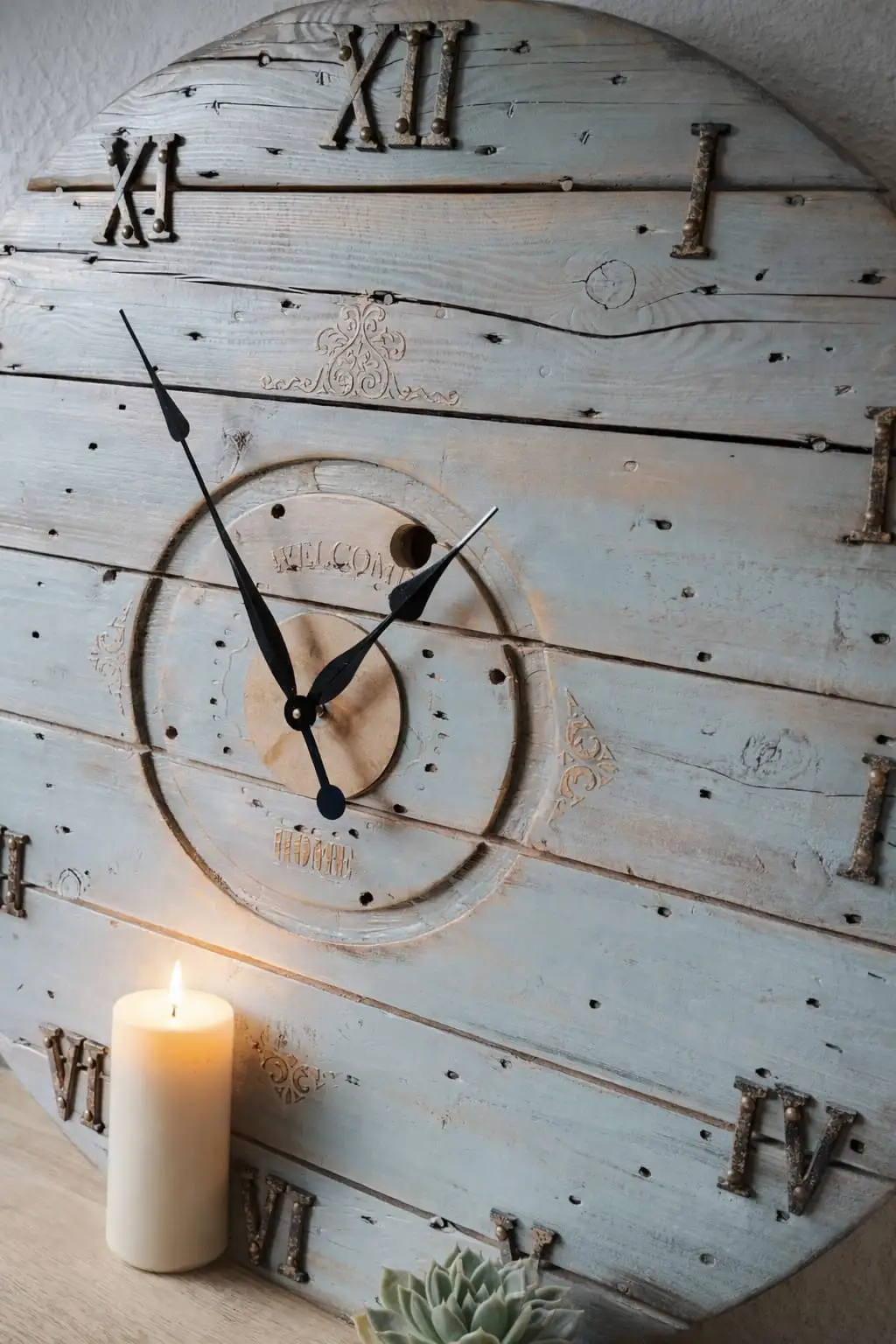 horloge-verte-touret-bois-lou-mind-creations