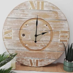 horloge blanche doree touret bois lou mind creations